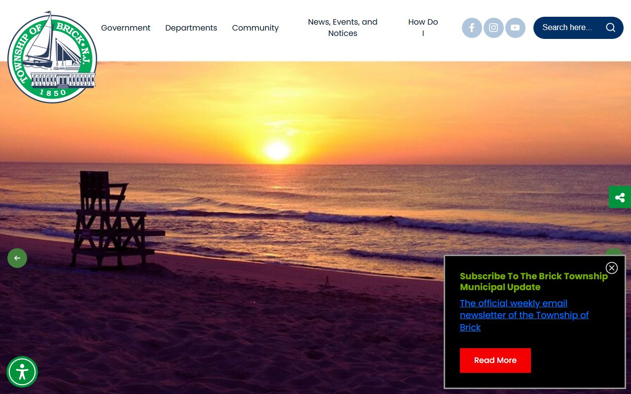 Brick Township homepage for court records and municipal services