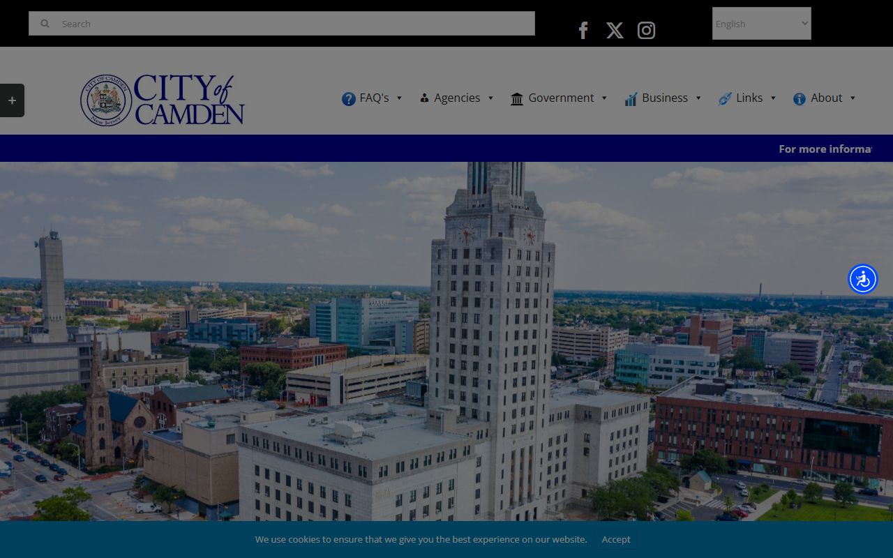 City of Camden homepage for court records and municipal services