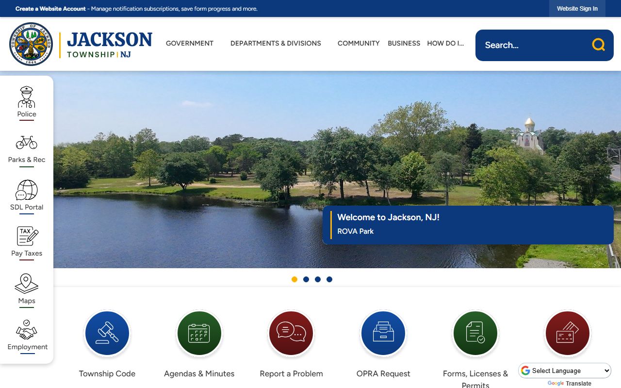 Jackson Township homepage for court records and public services