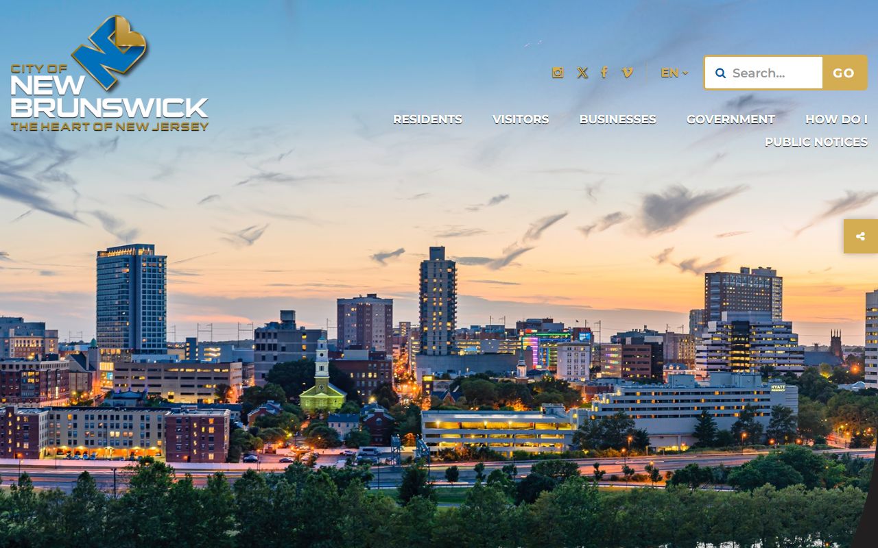 City of New Brunswick homepage for court records and public services