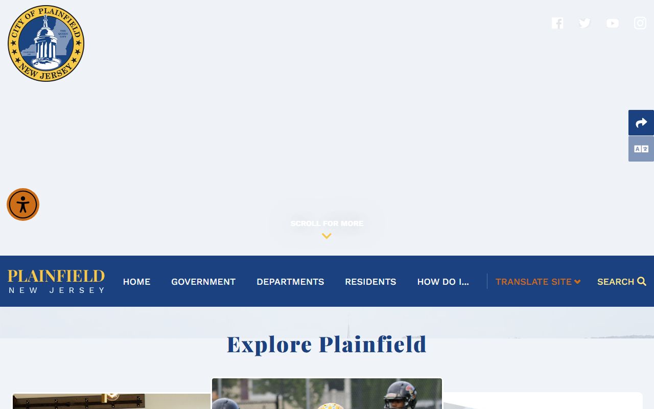City of Plainfield homepage for court records and public services