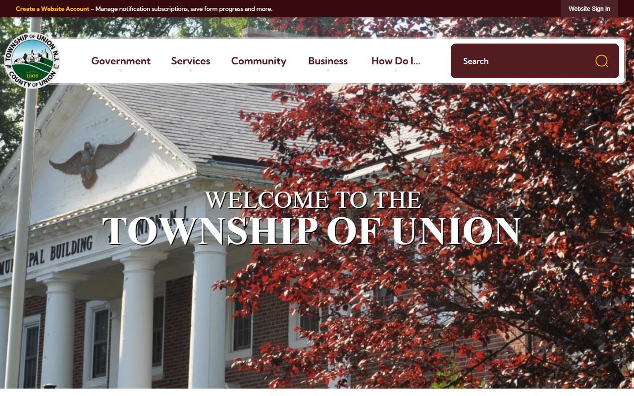 Union Township homepage for court records and municipal services in Hunterdon County