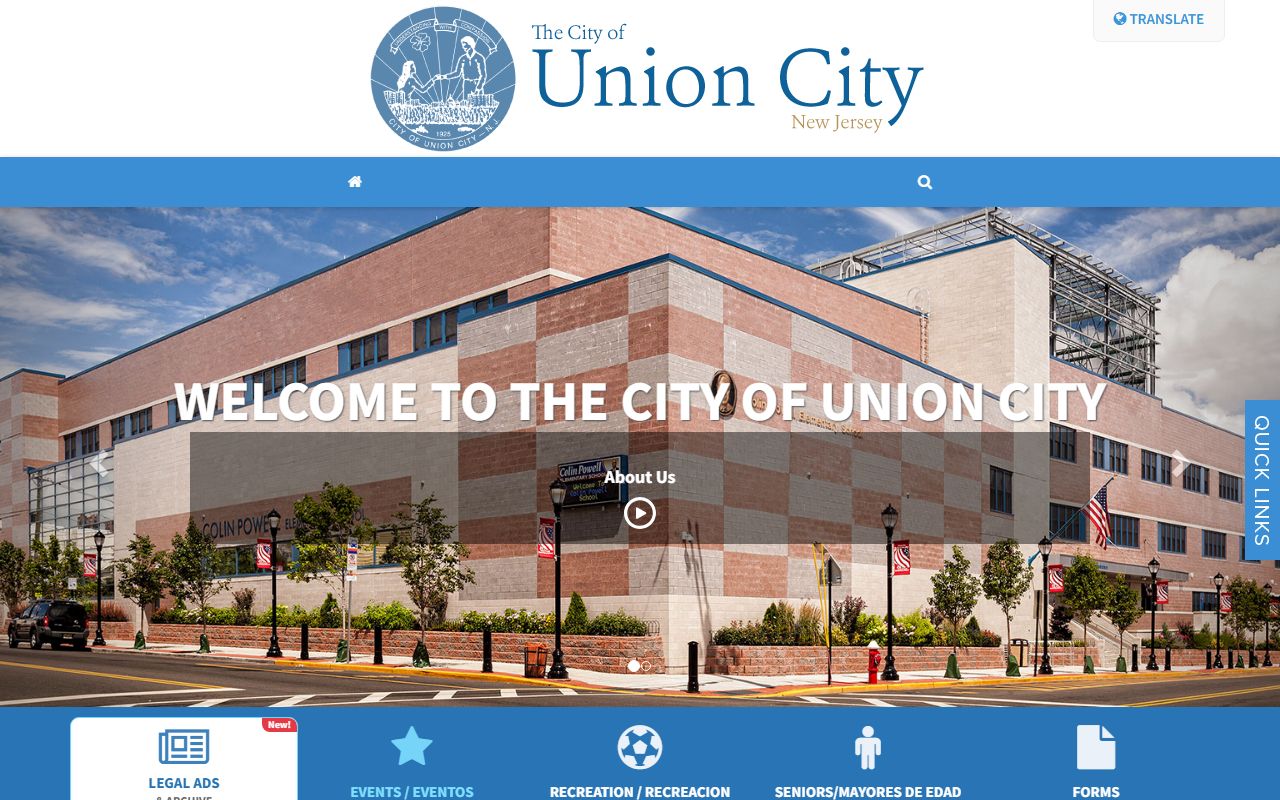 Union City homepage for court records and city services