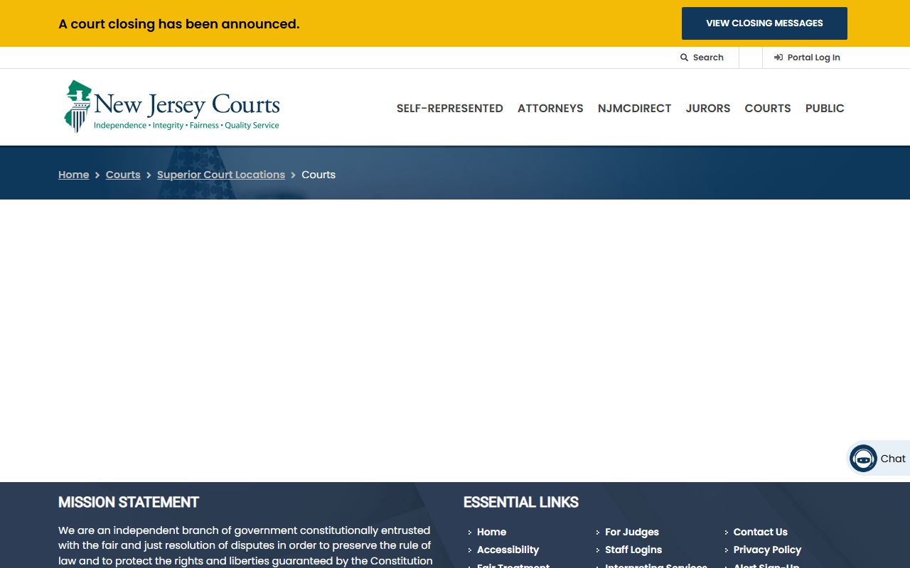 Essex County vicinage court records page