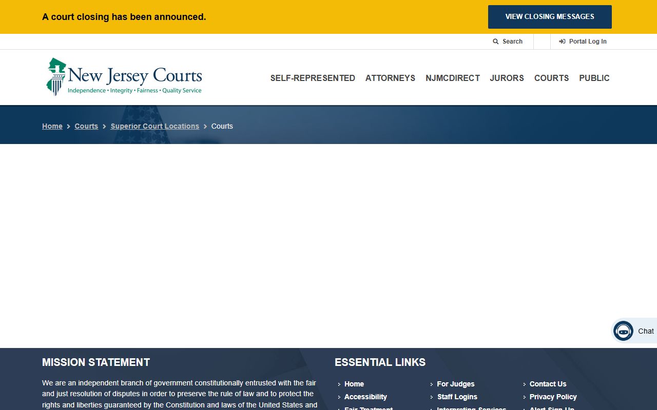 Union County Vicinage page for court records
