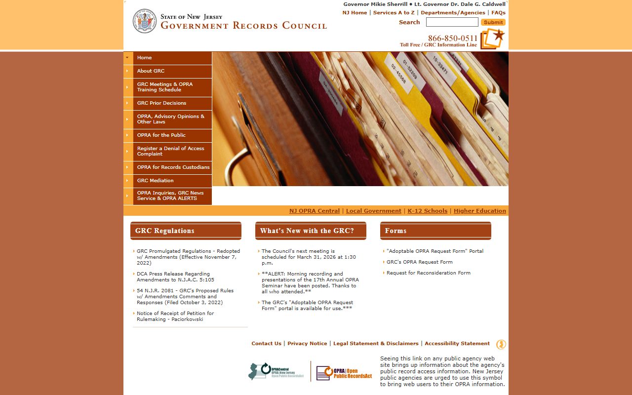 Government Records Council page related to New Jersey court records access